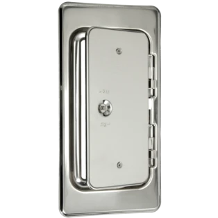 Chimney door V4A stainless steel with square lock 110 x 250 mm