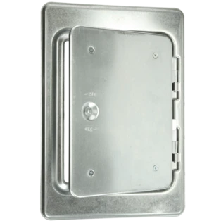 Chimney door V2A stainless steel with square lock 150 x 300 mm