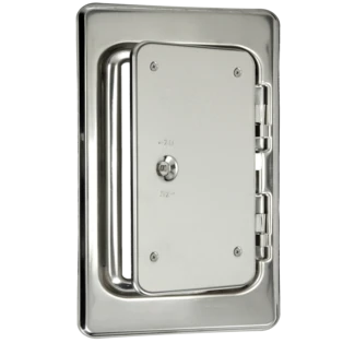 Chimney door stainless steel V2A with square lock 200 x 300 mm