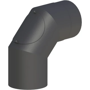 Gomito 90&deg; tubo forno &Oslash; 130 mm con sportello di pulizia nero
