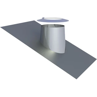 Roof flashing with lead base for 16-25&deg; pitch