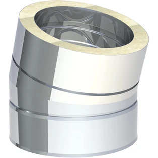Elbow 15&deg; flue pipe for flue gas system &Oslash; 150 mm