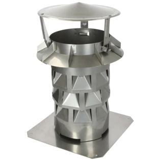 Inserto per fumaiolo Windkat &Oslash; 130 mm con placca base