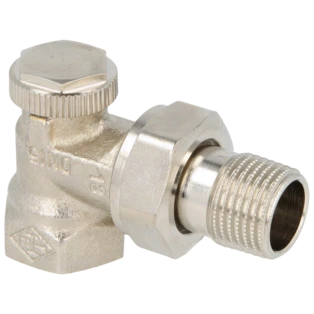 Voetventiel Regutec 3/4" haaks brons vernikkeld