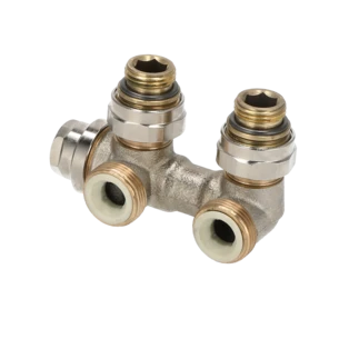 Vekolux double connection fitting 1/2" angle with draining