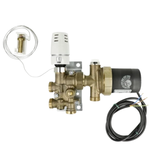 Mixing module with KF for the connection of floor heating systems