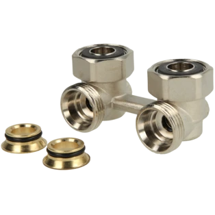 Double connection fittting Vekotrim 2-pipe system angle form 3/4" ET