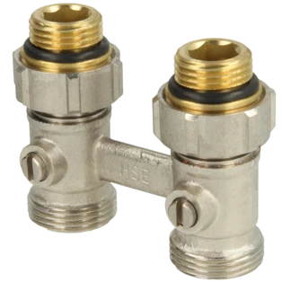 Radiator valve 1/2" x 3/4" and 3/4" Euro cone straight design without bypass valve