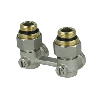 Radiator valve 1/2" x 3/4" and 3/4" Euro cone angle design