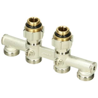 4-fach Hahnblock D1 Durchgang 