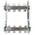 Underfloor heating manifold 4 circuits 1" stainless steel