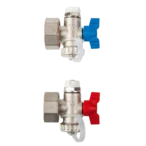 Endpiece set 1" with ball valve for underfloor heating manifolds
