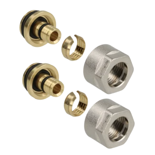 Compression fitting 14 x 2 mm x 3/4" IT eurocone for PERT pipes