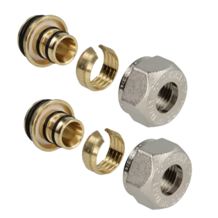 Aluminium compression fitting 20 x 2.25 for multi-layer compound pipes