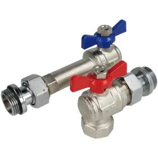 Eck-Anschluss-Garnitur 1" f&uuml;r Fu&szlig;bodenheizungsverteiler