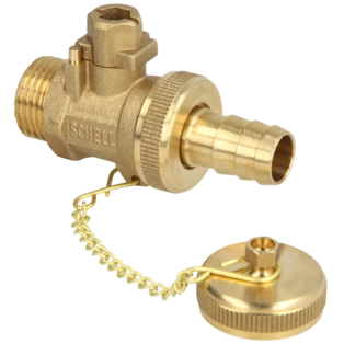 F+D ball valve 1/2" with cap brass