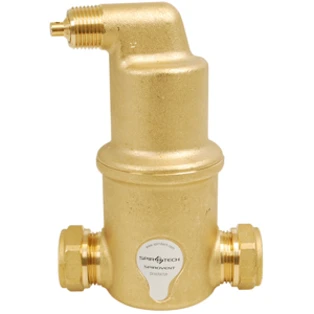 SpiroVent Mikroluftblasenabscheider Klemmring 22 mm horizontal