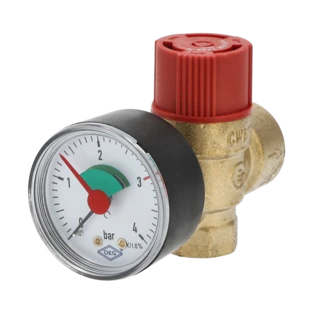 Diaphragm safety valve, components tested, &frac12;", 3 bar