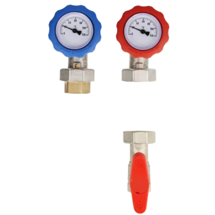 Flow/ return isolation valve set 1 1/4" for circulation pump DN32