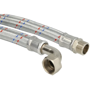 Verbindungsschlauch Heizung 3/4" AG x 3/4" IG 90&deg; Bogen verzinkt