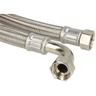 Verbindungsschlauch Heizung 3/4" IG x 3/4" IG 90&deg; Bogen verzinkt