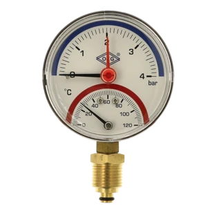 Thermo-manometer radiaal 1/2" US
