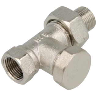 Voetventiel 3/8" recht afsluitbaar vernikkeld