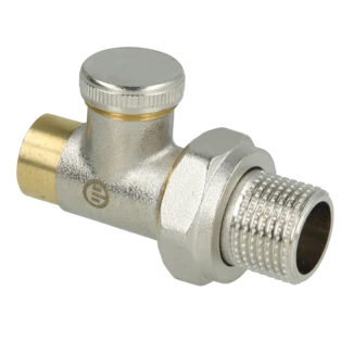 Voetventiel 1/2" x 15 mm recht afsluitbaar