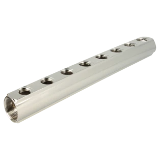 Nourrice laiton 8 entr&eacute;es avec raccord en 3/4''