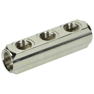 3-way brass manifold with connection 3/4"