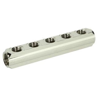 5-way brass manifold with connection 3/4"