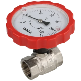 ISO-Therm ball valve red 3/4" IT thermometer handle