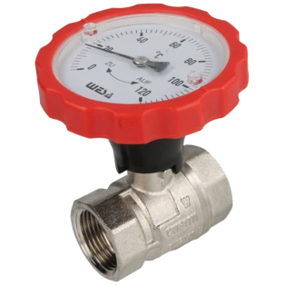 ISO-Therm ball valve red 1 1/2" IT thermometer handle