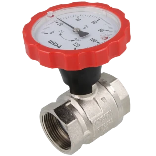 ISO-Therm ball valve red 1 1/4" IT thermometer handle