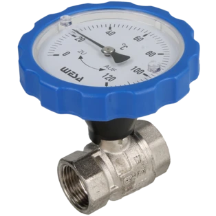 ISO-Therm ball valve blue 3/4" IT thermometer handle