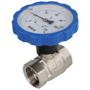 ISO-Therm ball valve blue 1" IT thermometer handle