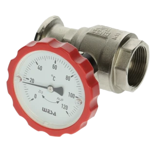 Pumpen-Kugelhahn 1 1/4" mit Thermometergriff 