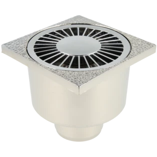 Floor drain universal 100 x 100 mm chrome-plated