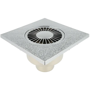 Bodenablauf universal 150 x 150 mm verchromt