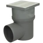 Cellar drain 150 x 150 mm horizontal DN110 plastic grate
