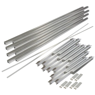 Flat-roof mounting set 4plus horizontal meander 4 collectors