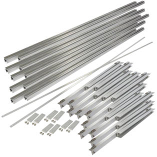 Flat-roof mounting set 4plus horizontal meander 5 collectors