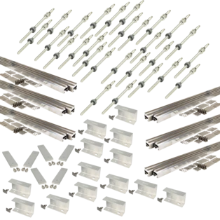 Hanger bolt mounting set 4plus, 11 coll. for various roofings and facades