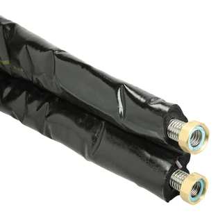 Dubbele RVS ribbelbuis DN25 met 13 mm isolatie