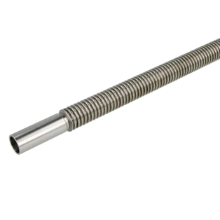 Corrugated stainless steel pipe DN20 800 mm both ends &Oslash; 18 mm pipe sockets