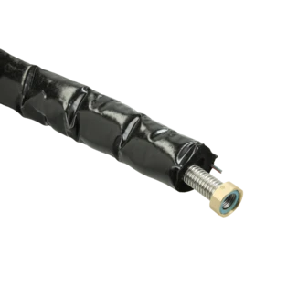 Single corrugated stainless steel pipe DN25 with 13 mm insulation