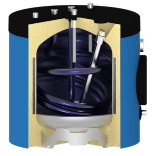 Accumulatore d'acqua calda a basamento 80 l verticale attacchi in alto