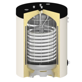 Built-under fresh-water storage tank 120 litres vertical with upward connections