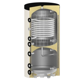 Fresh-water storage tank with heating buffer 400 litres
