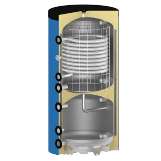 Fresh-water storage tank with heating buffer 400 litres